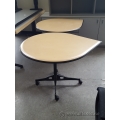 Herman Miller Blonde 36" Tear Drop Rolling Meeting Table